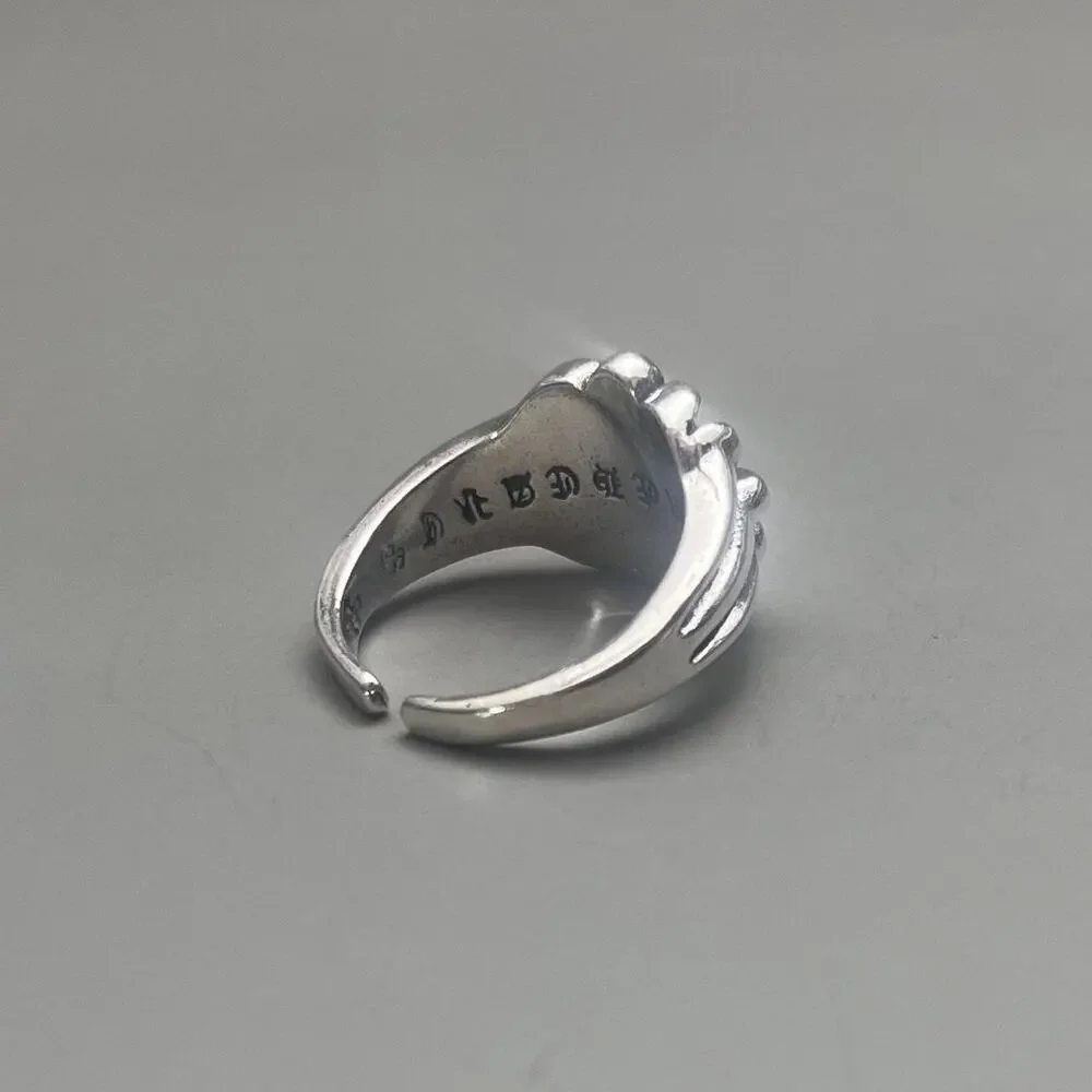 Y2k grunge silver gothic flower
